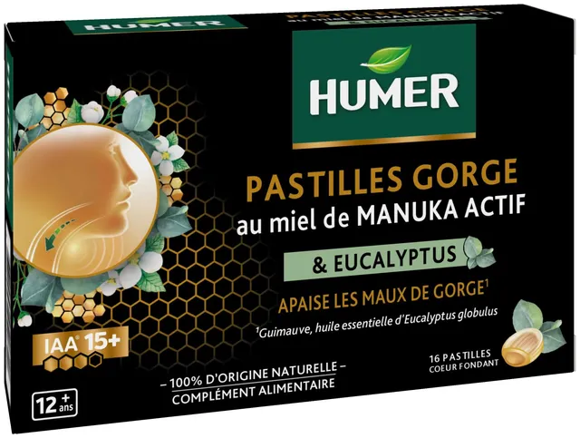 Humer Maux de Gorge pastilles miel manuka 15+ x16