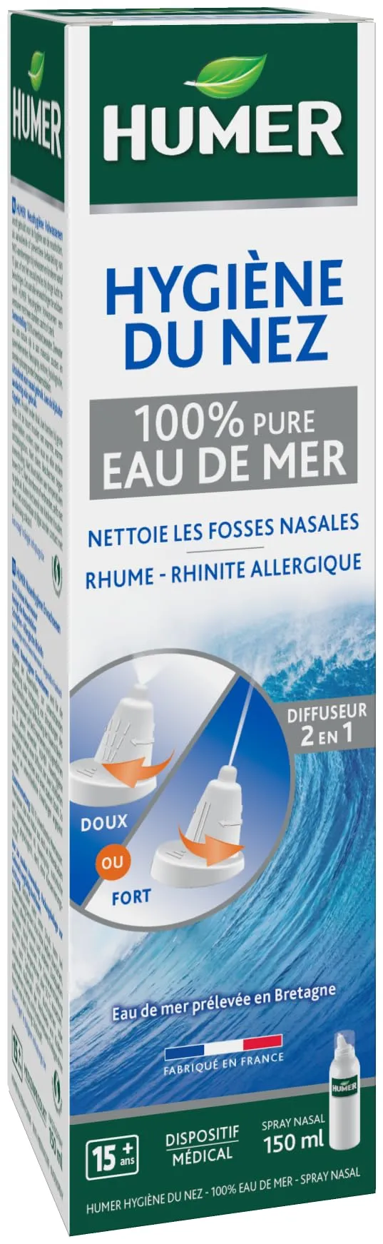 Humer Hygiène du Nez spray nasal adulte eau de mer 150 ml
