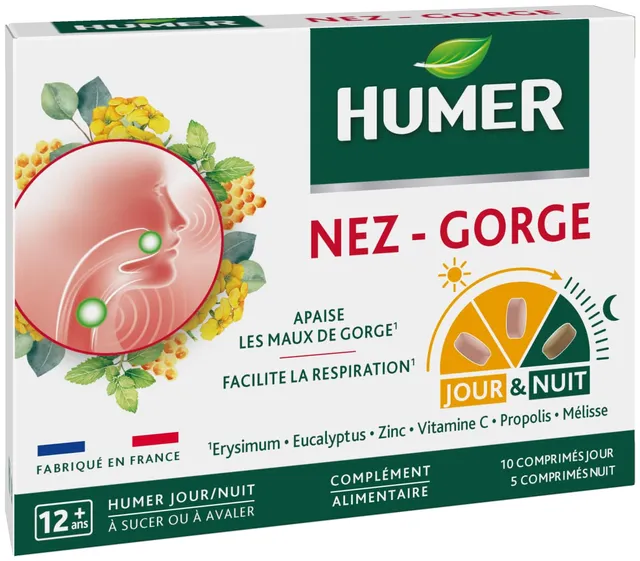 Humer Nez & Gorge comprimés jour/nuit coup de froid 15 unités