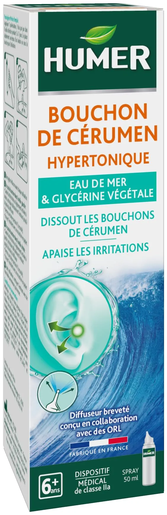 Humer Bouchon de Cérumen spray auriculaire 50 ml oreilles